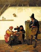 Johannes Natus Peasants smoking and making music in an inn